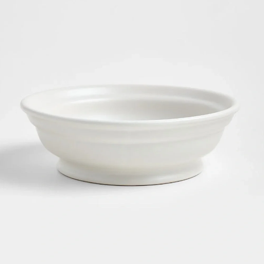 New! Crate&Barrel White Stoneware Pasta Bowl